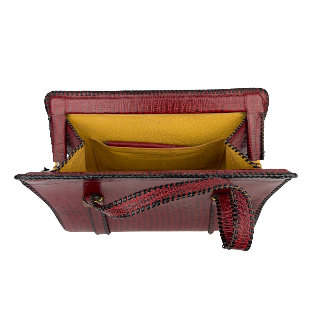 Red Vintage Leather Handbag