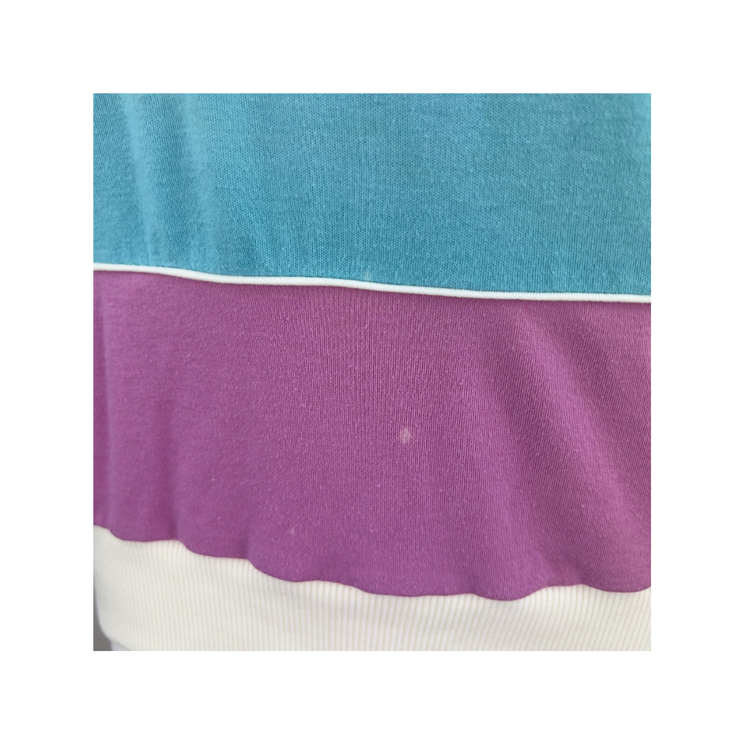 Vintage Purple, Blue and White Striped Long Sleeve T