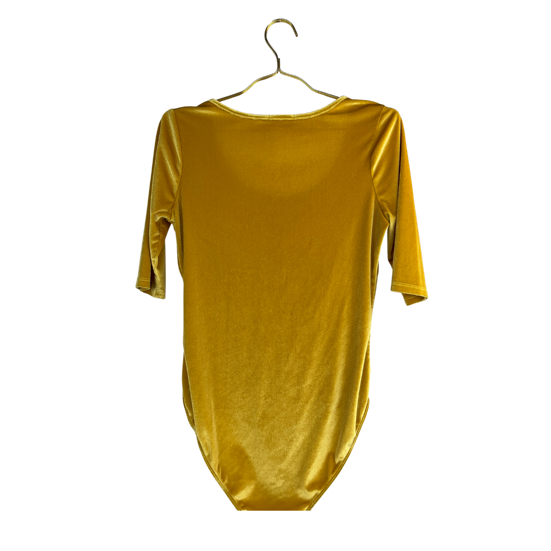 Heart Hips Yellow Velvet Bodysuit