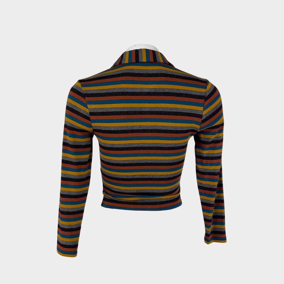 Ramy Brook Striped Long Sleeve Polo