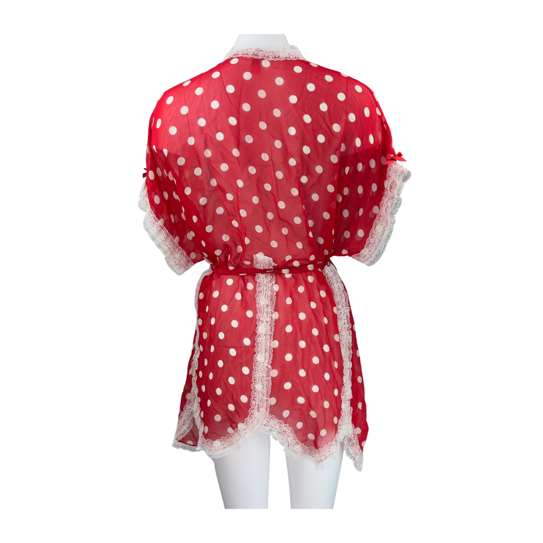 Agent Provocateur Red Polka Dot Short Robe