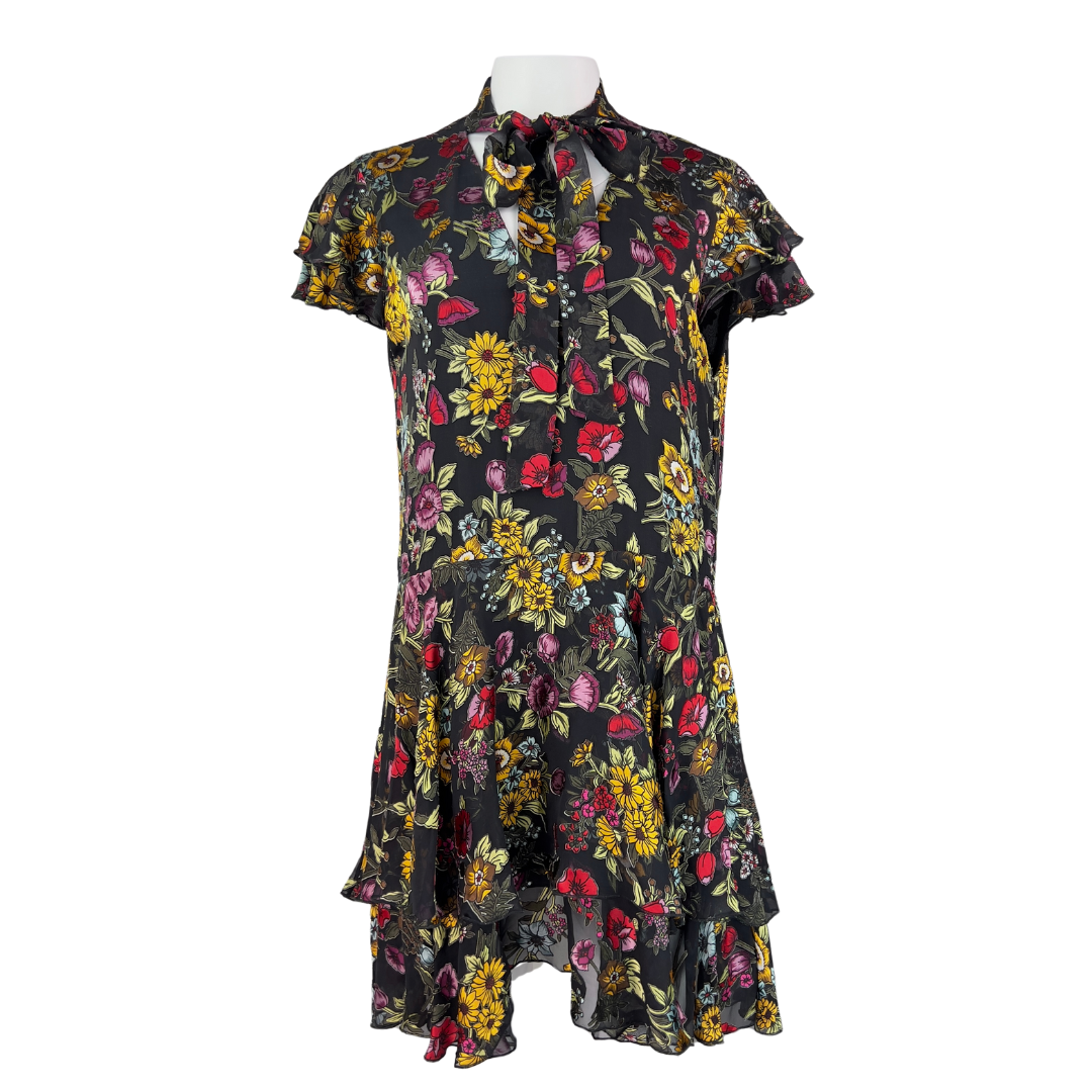 Alice + Olivia Short Sleeve Floral Mini Dress