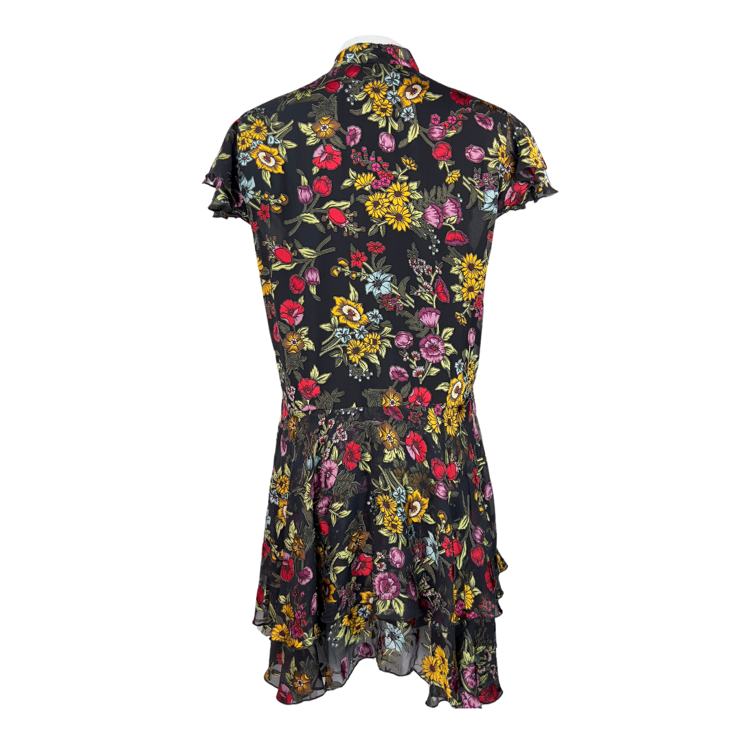 Alice + Olivia Short Sleeve Floral Mini Dress