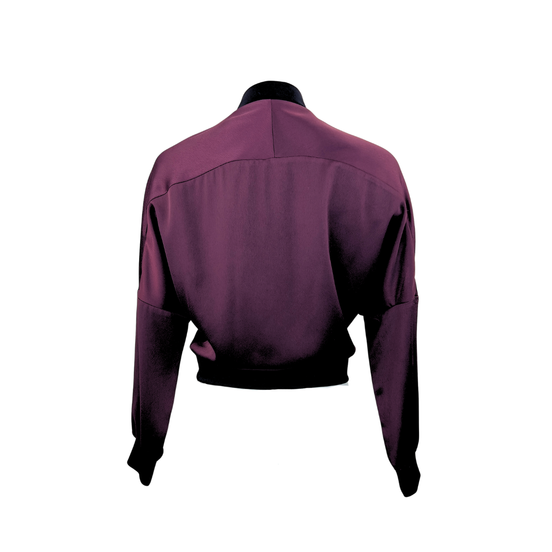 Topshop Aubergine Satin Bomber