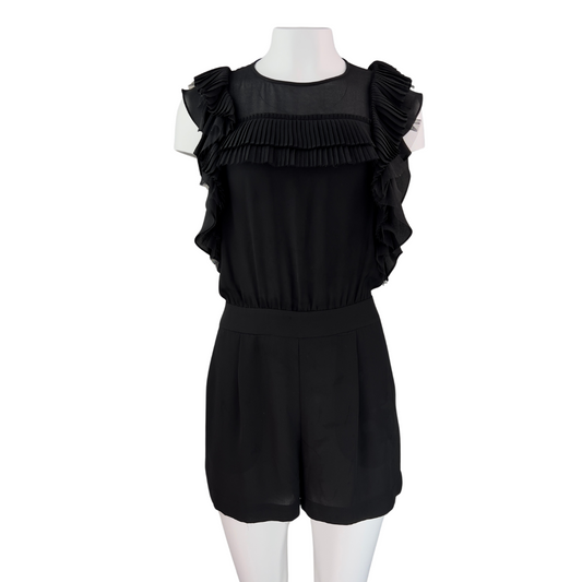 BCBG Black Ruffle Romper