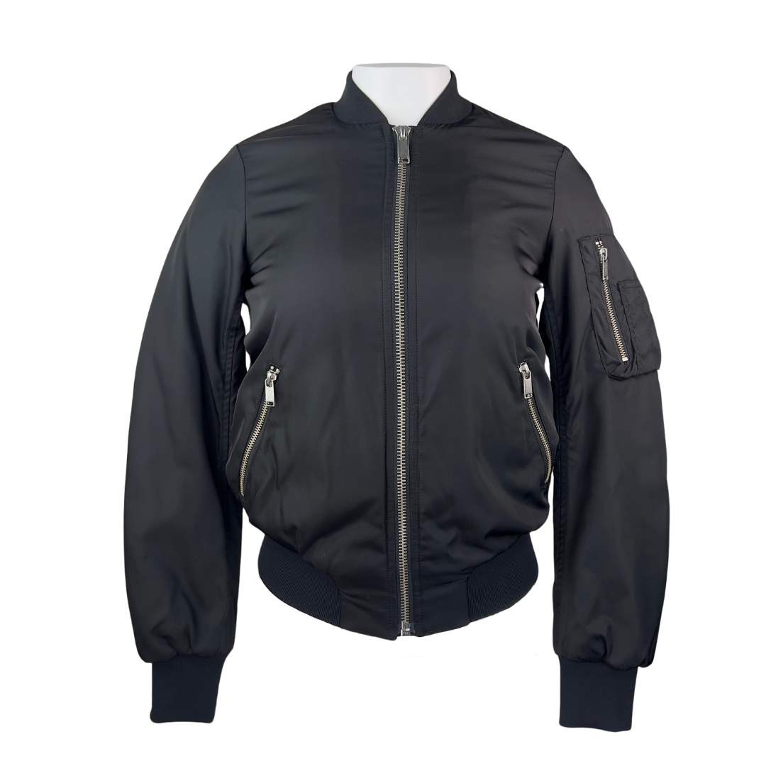 Black Satin Bomber by Babaton