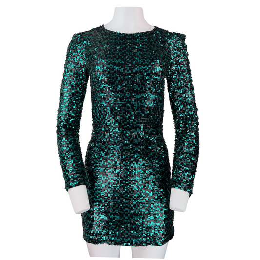 Bedo Long Sleeve Sequin Mini Dress