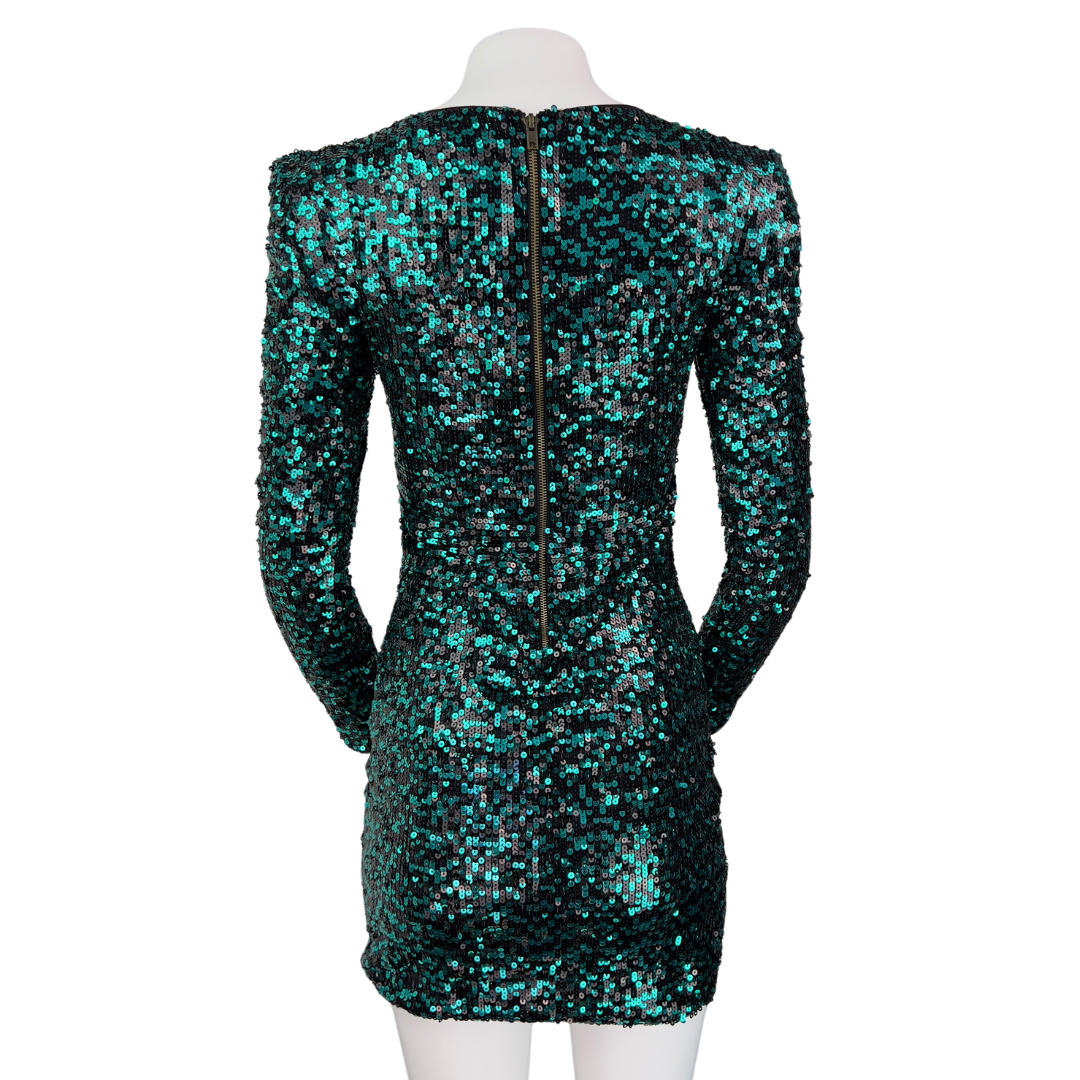 Bedo Long Sleeve Sequin Mini Dress