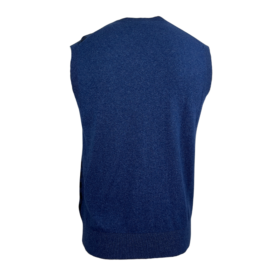 Brooks Brothers Navy Vest with Light Blue Window Pane Pattern