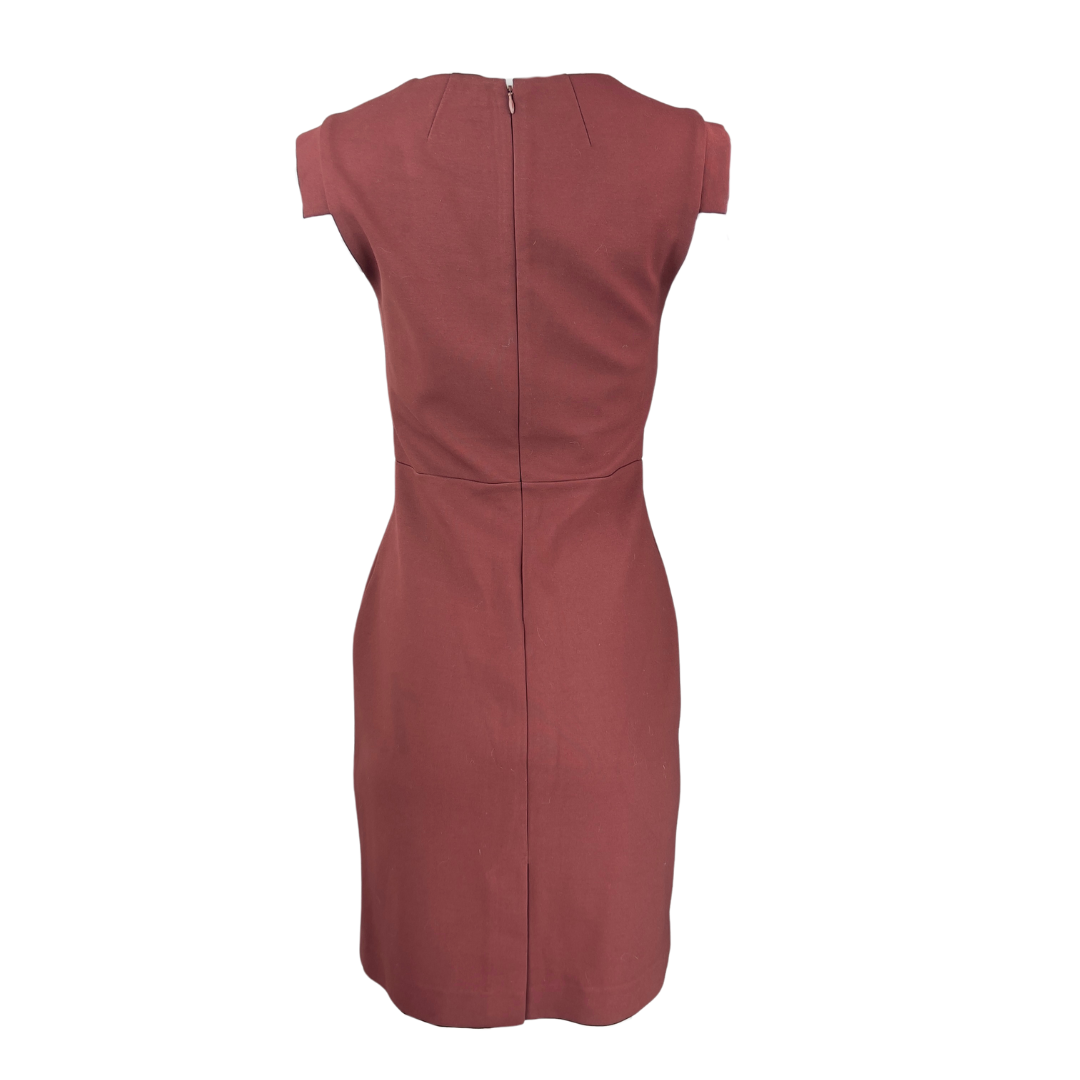 Brown Babaton Sheath Dress with Capped Sleeves