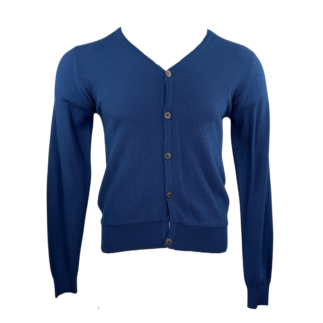 David Barrett Blue V neck Cardigan