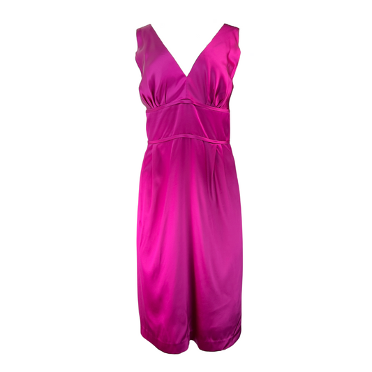 Satin Fuchsia Sleeveless Dress