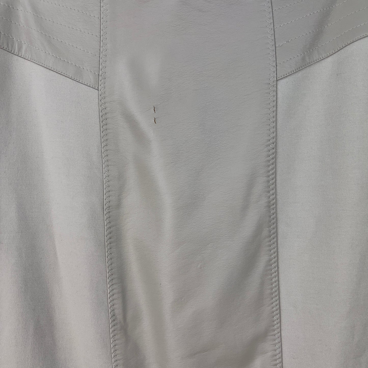 Bedo Taupe Pencil Skirt with Leather Panel