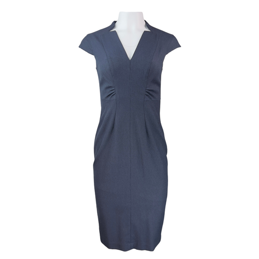 Le Chateau Navy Sheath Dress with Rouching