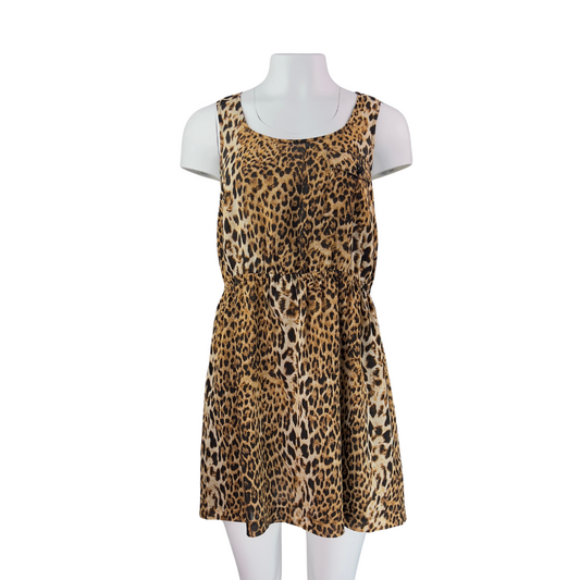 Leopard Print Sleeveless Mini Dress