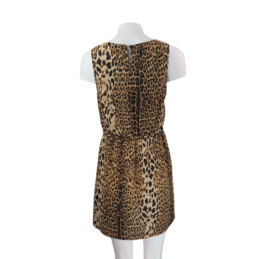 Leopard Print Sleeveless Mini Dress
