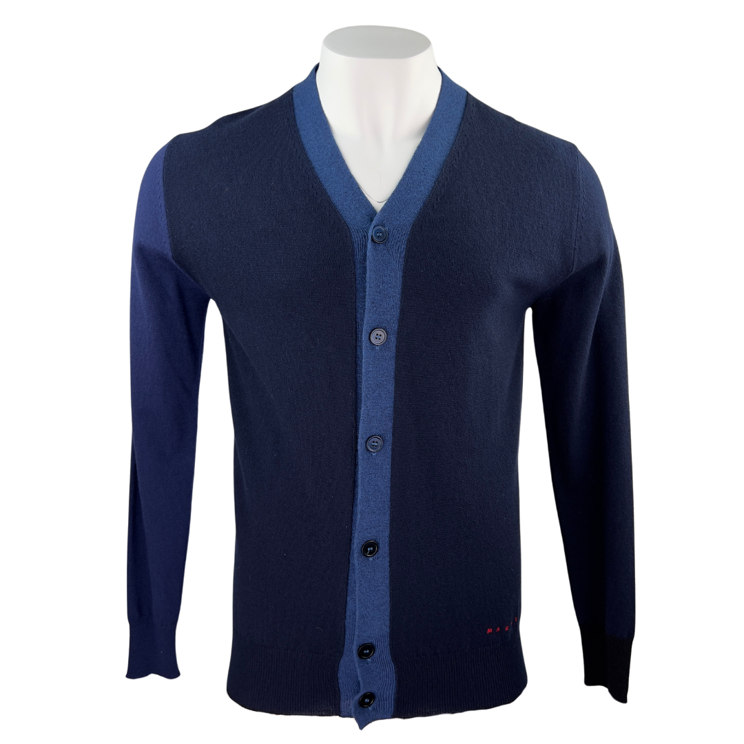 Marni Navy Cardigan with Royal Blue Trim