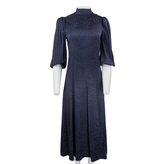 Likely Navy Satin Jacquard Dress