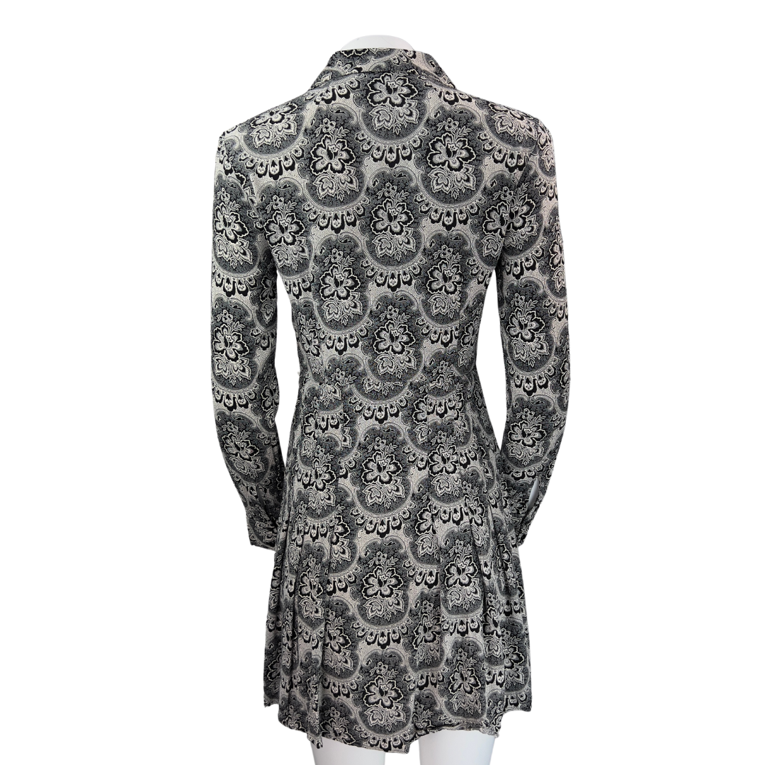 & Other Stories Black and White Floral Shirt Dress