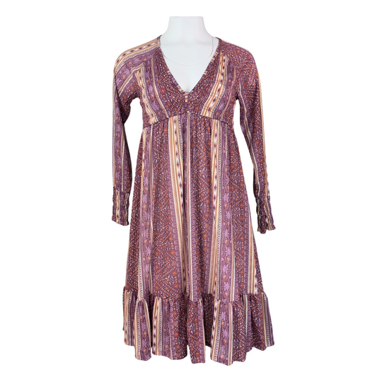 Panhandle Pink Striped Long Sleeve Day Dress