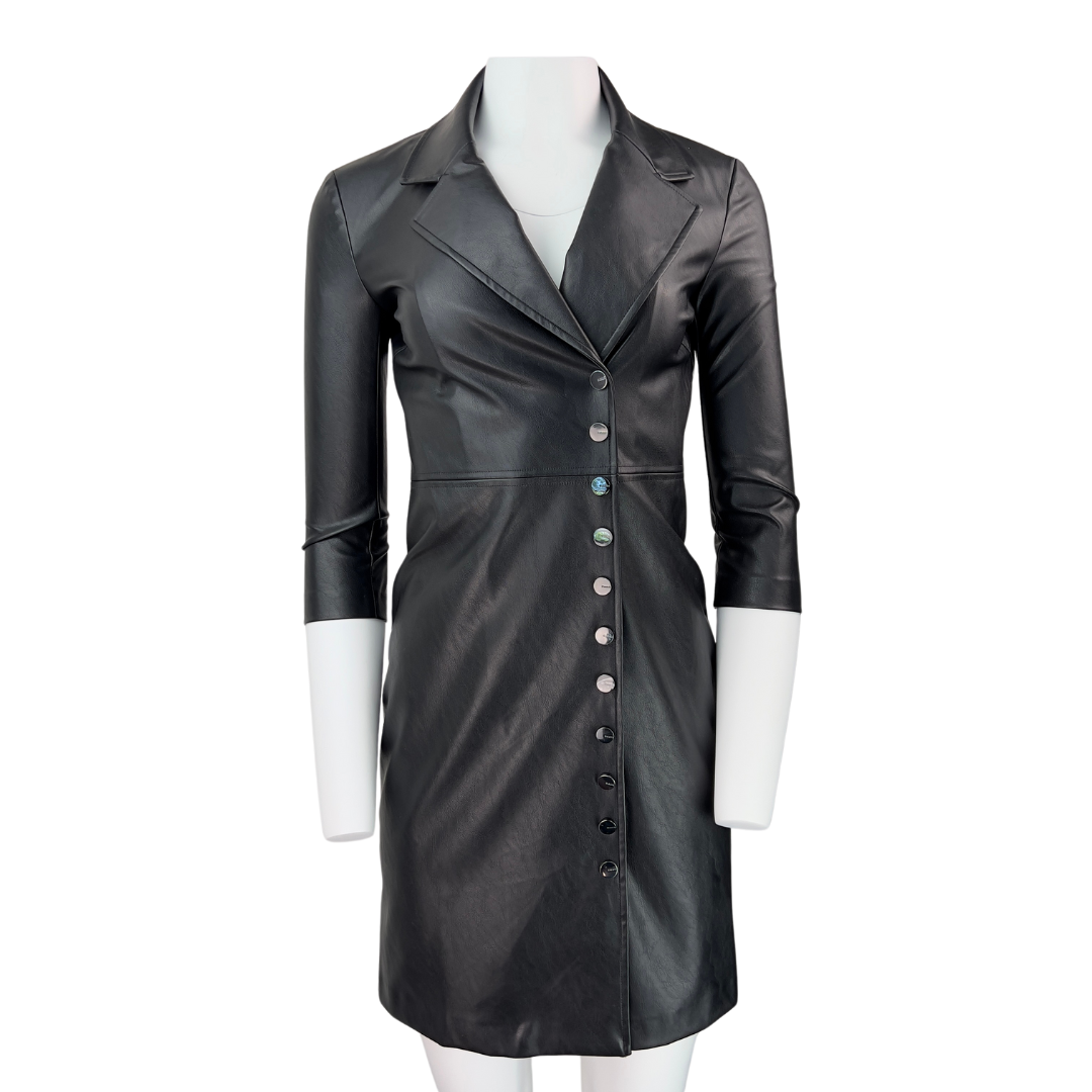 Pinko Black Leather Dress