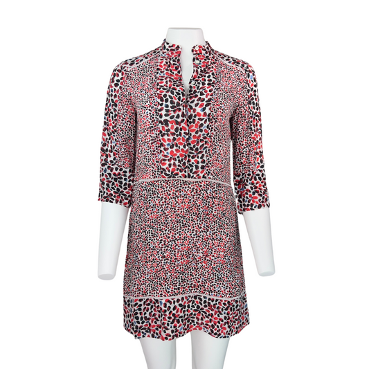 Reiss Orange, Blue and Black Dot Dress