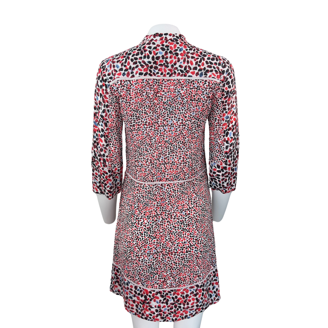 Reiss Orange, Blue and Black Dot Dress