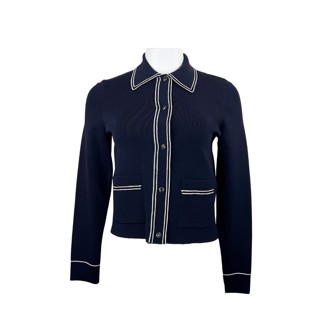 Sandro Navy Sweater Blazer