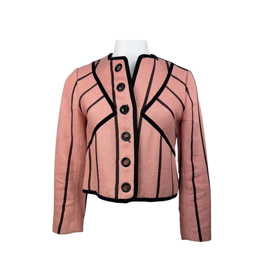 Sandro Peach Blazer with Black Trim