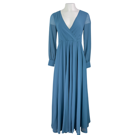 Jessake Teal Shear Long Sleeve Gown