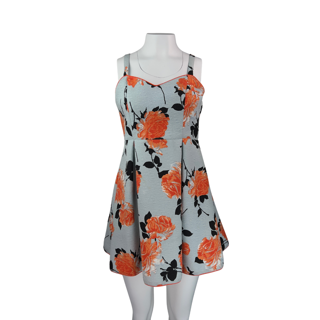 Mink Pink Blue and Orange Floral Dress