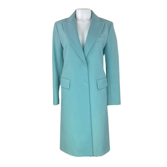 Smythe Brando Coat with Peaked Lapel in Aquamarine