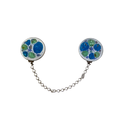 White and Blue Circle Sweater Clips