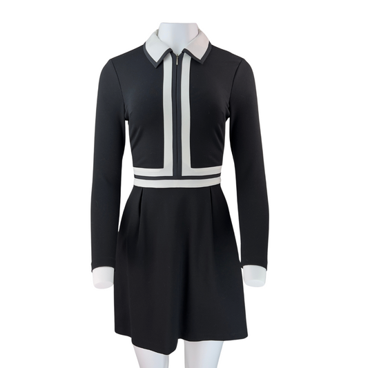 Ted Baker Black A Line Dress With White Trim