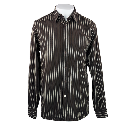 Ted Baker Brown and White Stripe Dress Shirt
