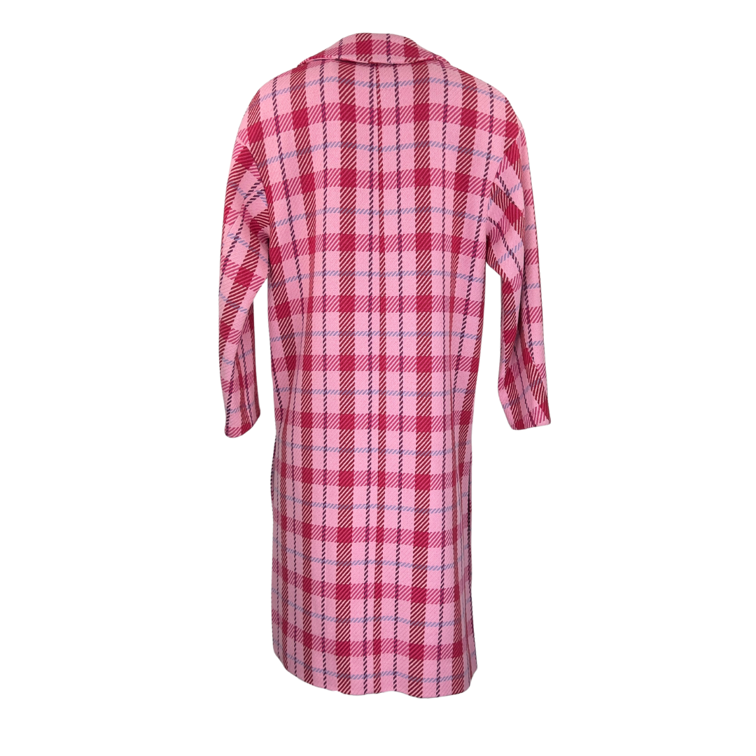 Top Shop Pink Plaid Overcoat