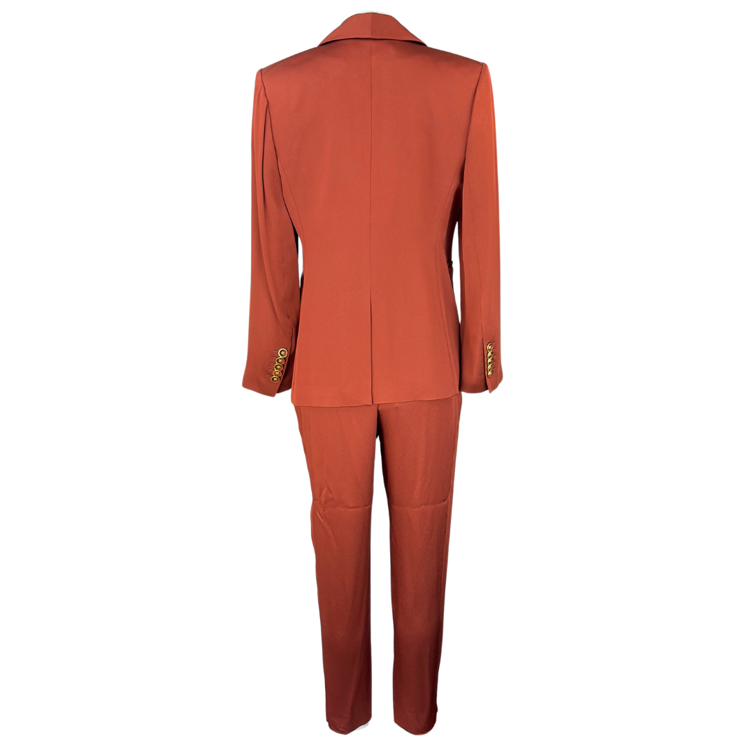 Veronica Beard Rust Satin Suit