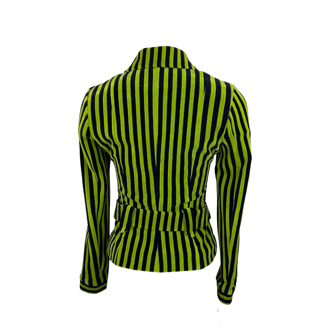Vintage 1970's Green and Navy Striped Jacket
