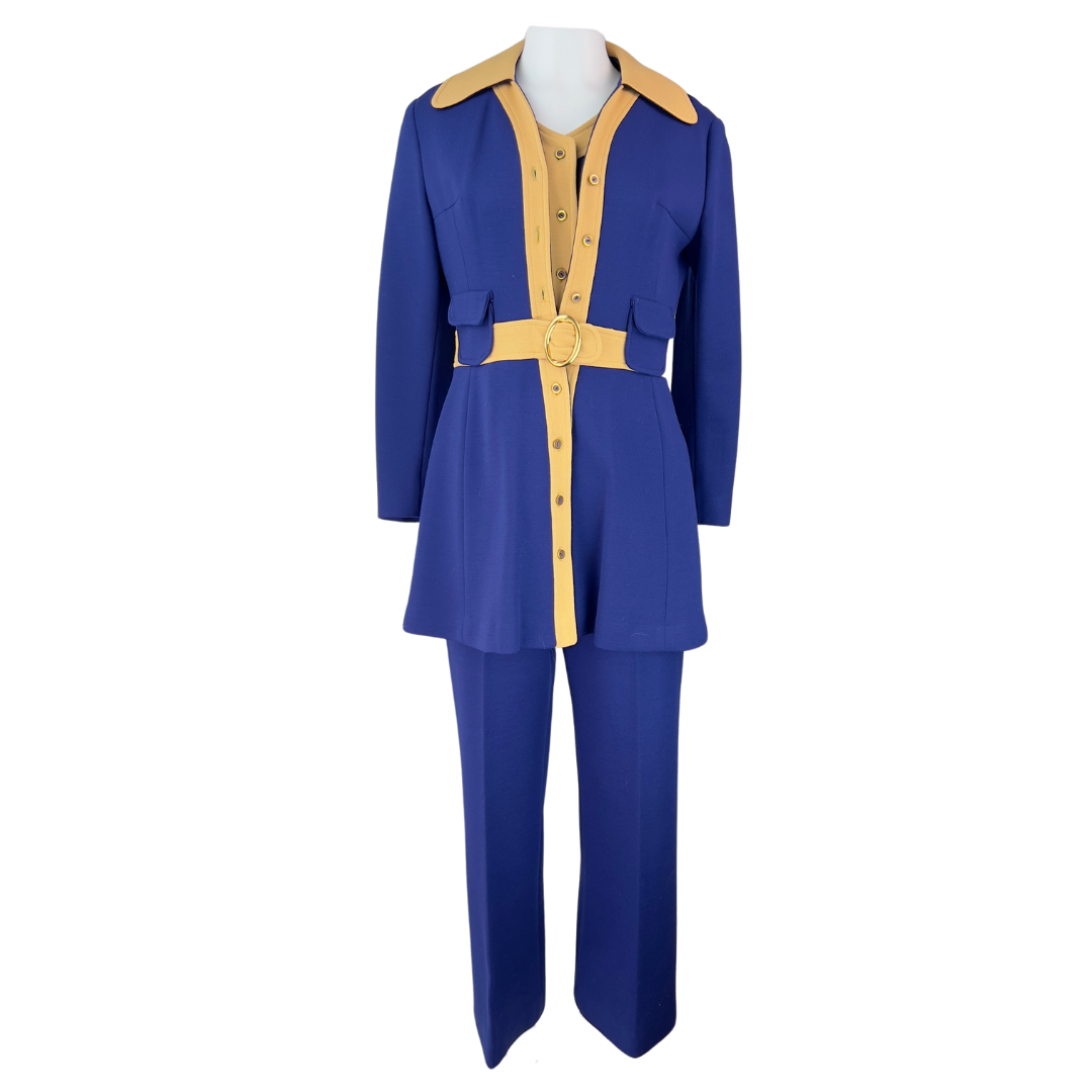 Vintage 70's Navy Jumper with Matching Jacket