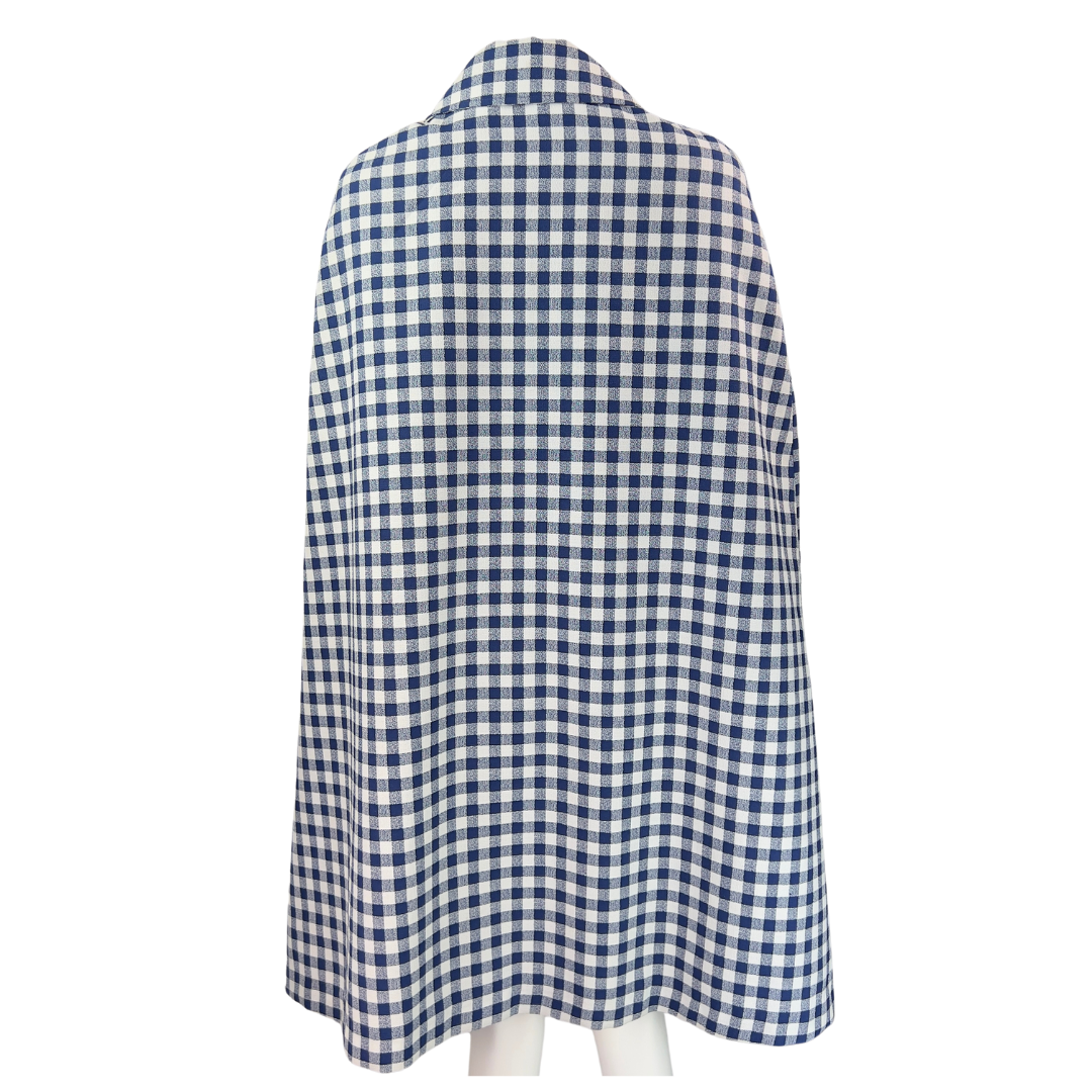 Vintage Blue and White Gingham Cape