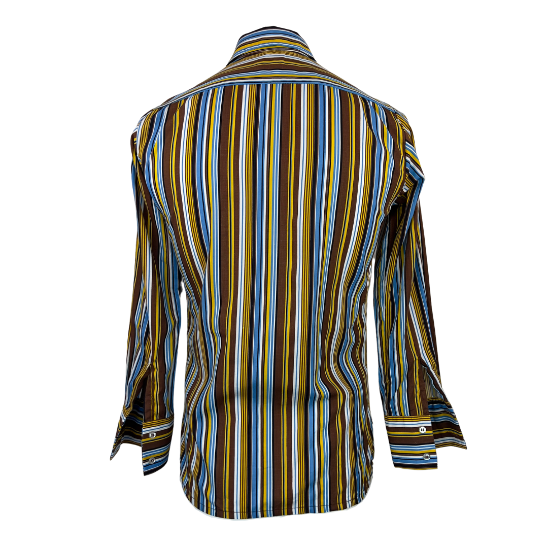 Vintage Harraday Stripe Dress Shirt in Yellow, Blue, White, Black and –  RefindStyle