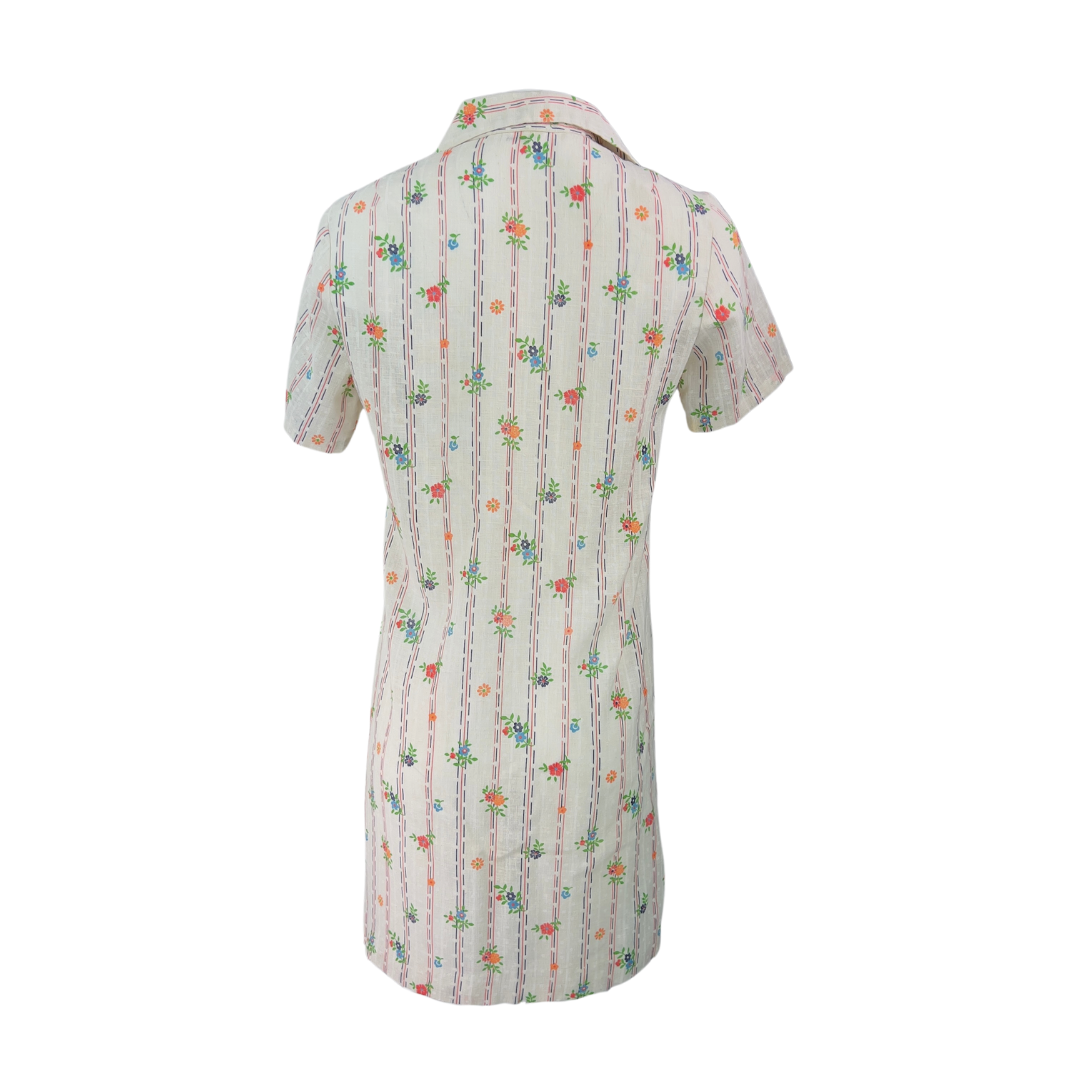 Vintage 1970's Collared Short Sleeve Dress