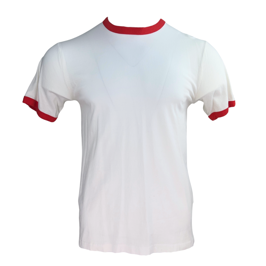 White and Red Ringer T