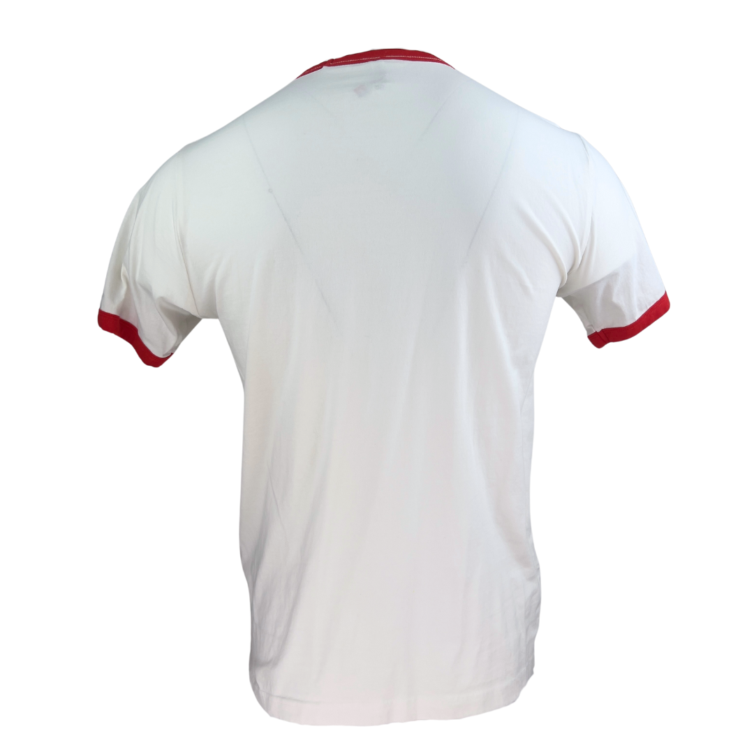 White and Red Ringer T