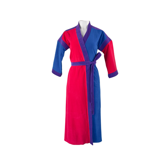 Vintage 80's Color Block Velour Robe