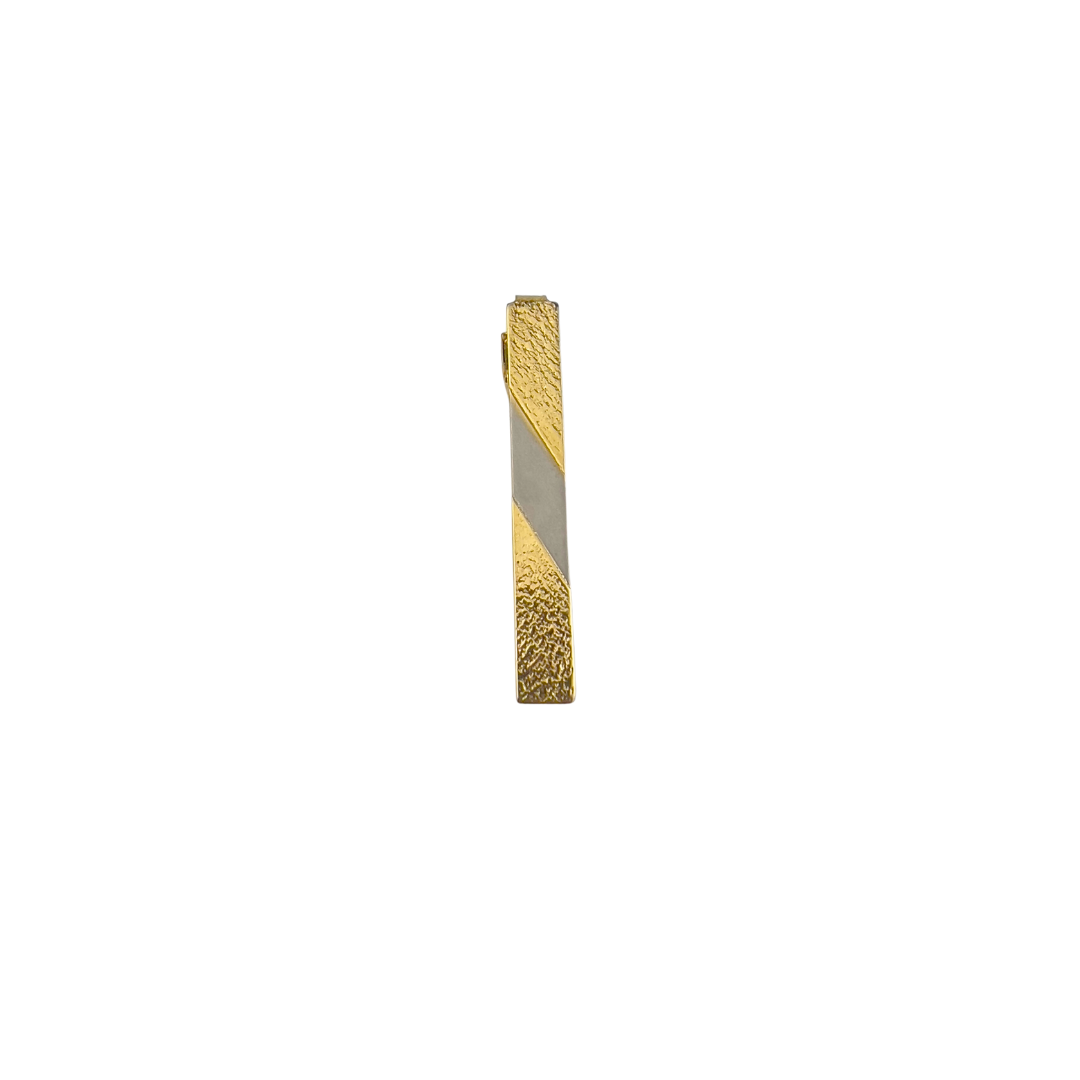 Gold Tie Clip with Silver Diagonal Section in the Center
