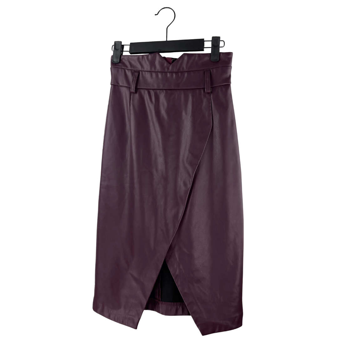 Dynamite Aubergine Faux Leather Pencil Skirt