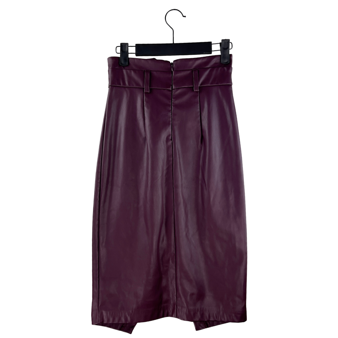 Dynamite Aubergine Faux Leather Pencil Skirt