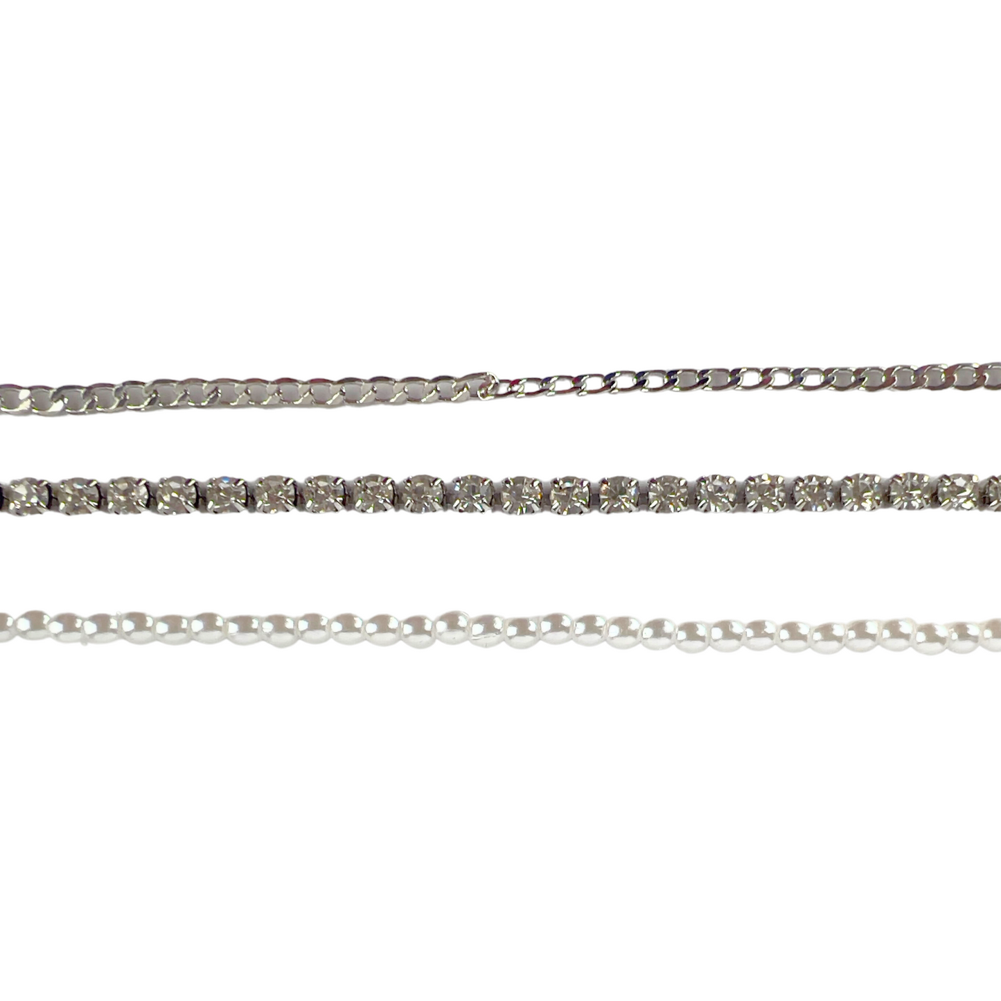 Triple Choker Set Silver