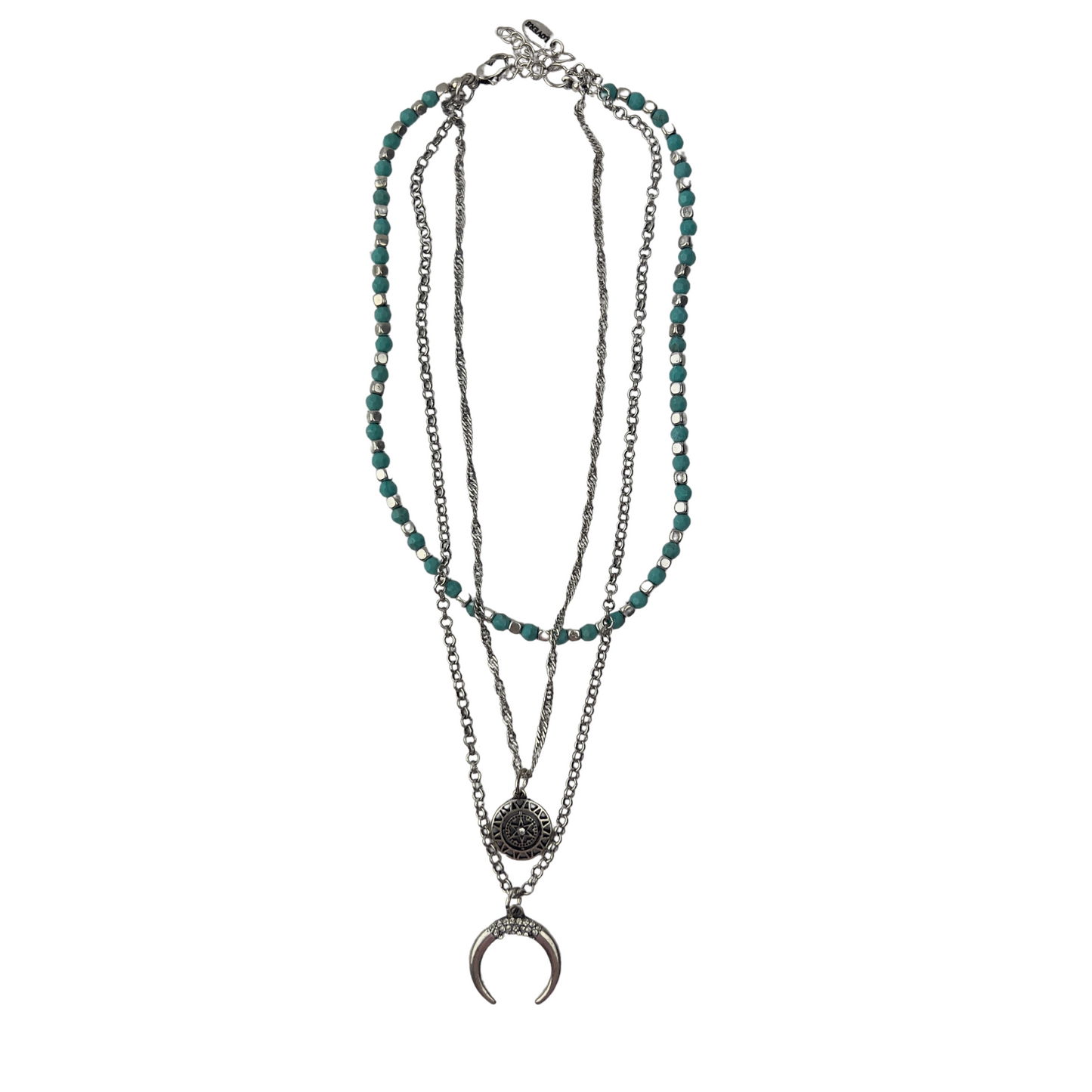 Layered Silver and Turquoise Necklace
